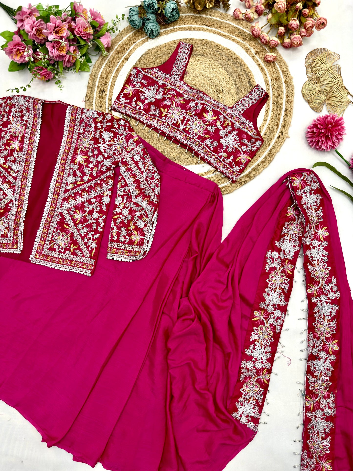 Designer Embroidered Ready-to-Wear Saree with Statement Jacket ( Koti )