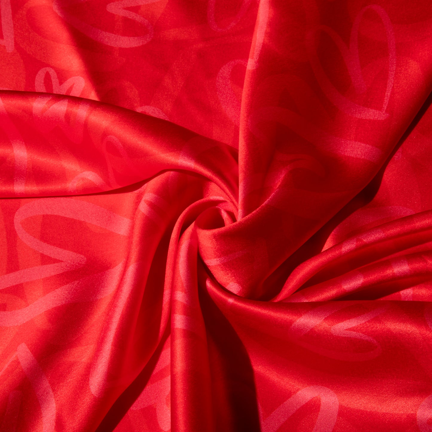 Cherry Red And Taffy Pink Heart Pattern with Pink Border READY TO WEAR Satin Saree