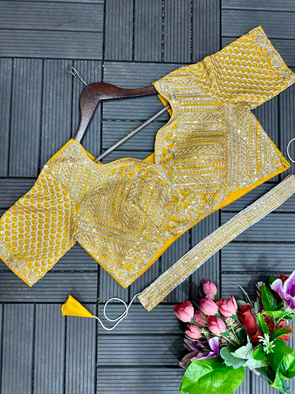 Embroidered Ready-to-Wear Saree with Designer Blouse