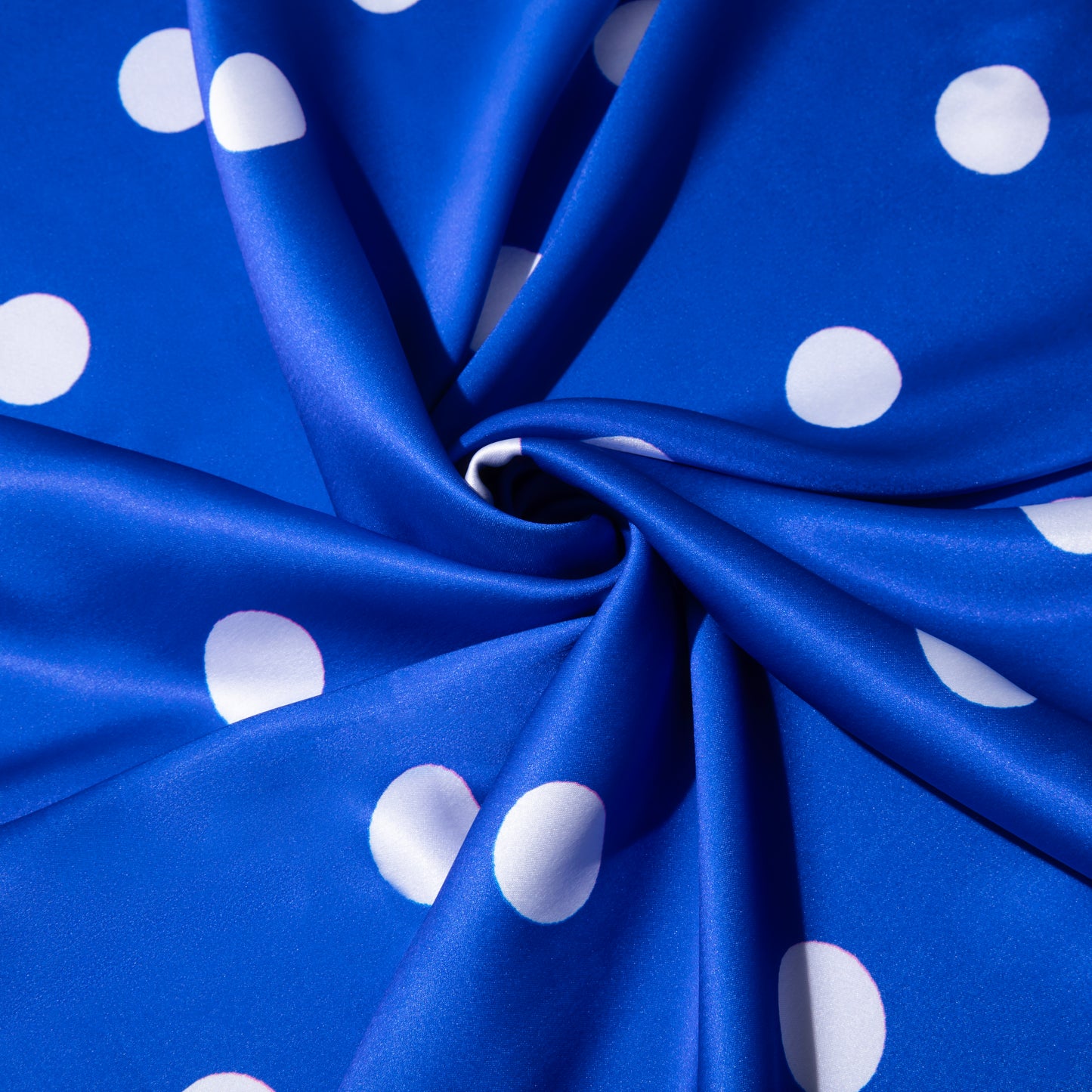 Blue And White Polka Dot with White Border READY TO WEAR Satin Saree